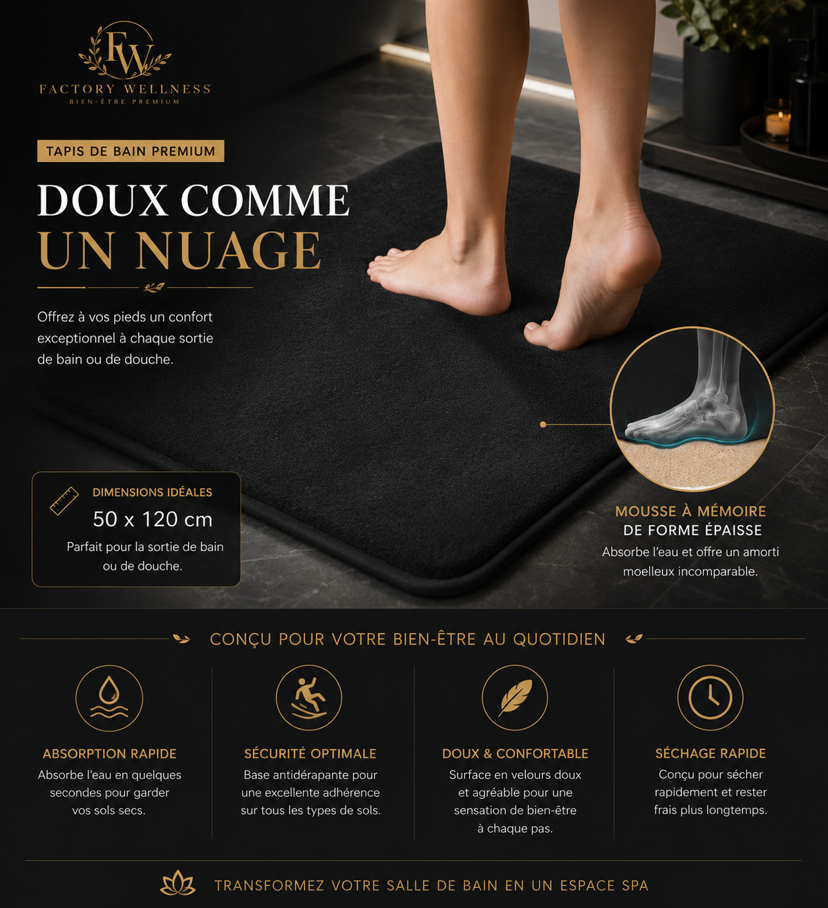 Tapis de Bain Premium – Factory Wellness