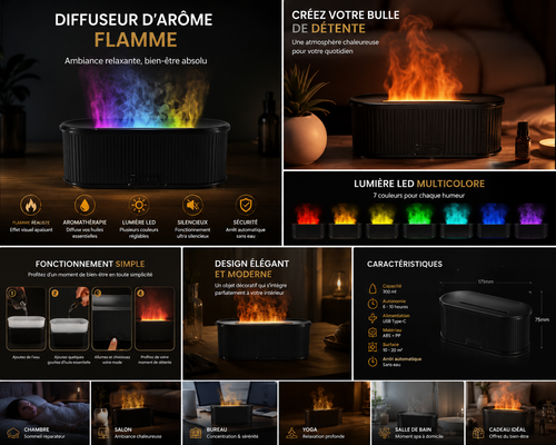 Diffuseur d'Arômes Flamme Premium – Factory Wellness
