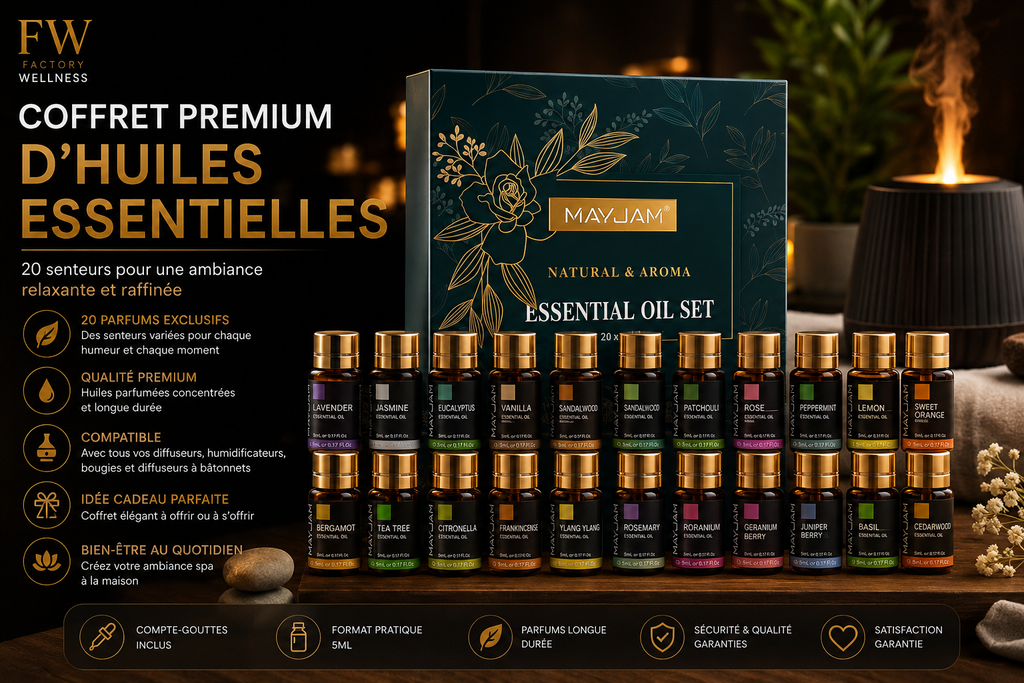 Coffret Premium d'Huiles Essentielles – 20 Senteurs Aromatiques
